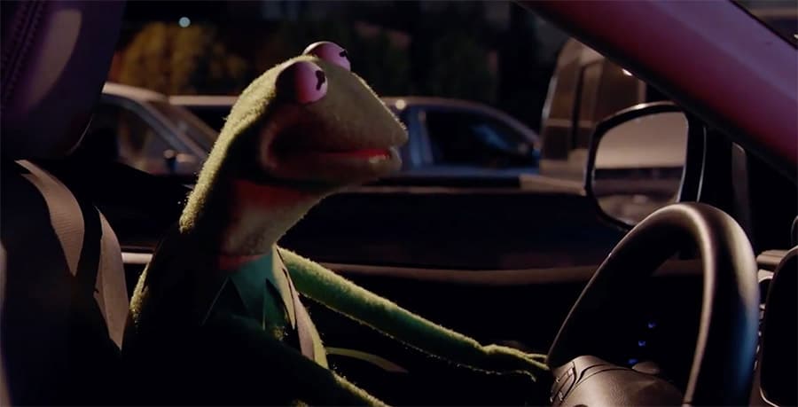 Kermit the Frog Driving a Car