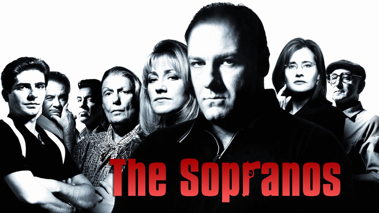 The Sopranos Logo With Cast In The Background
